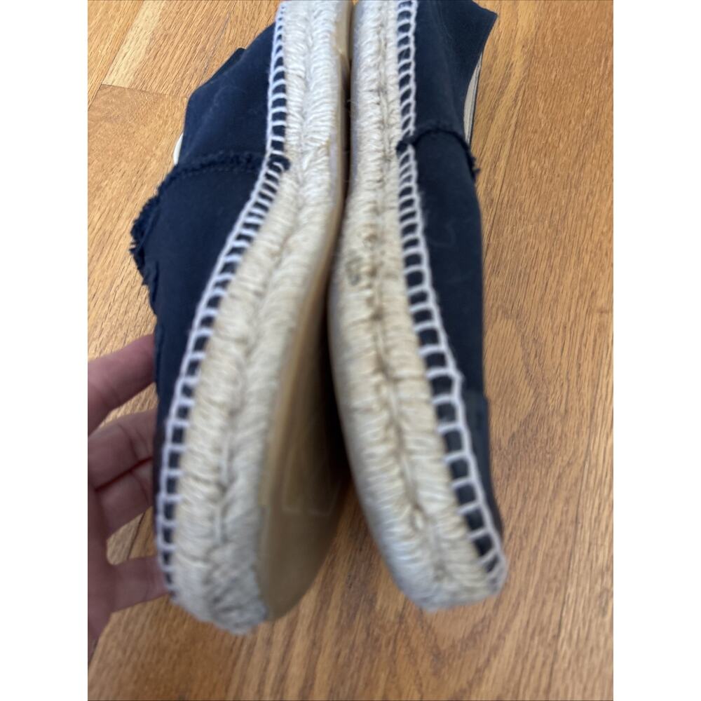 Chanel CC Logo Black Denim leather cap Espadrille Flats EU 38 US 7.5 - Picture 4 of 16